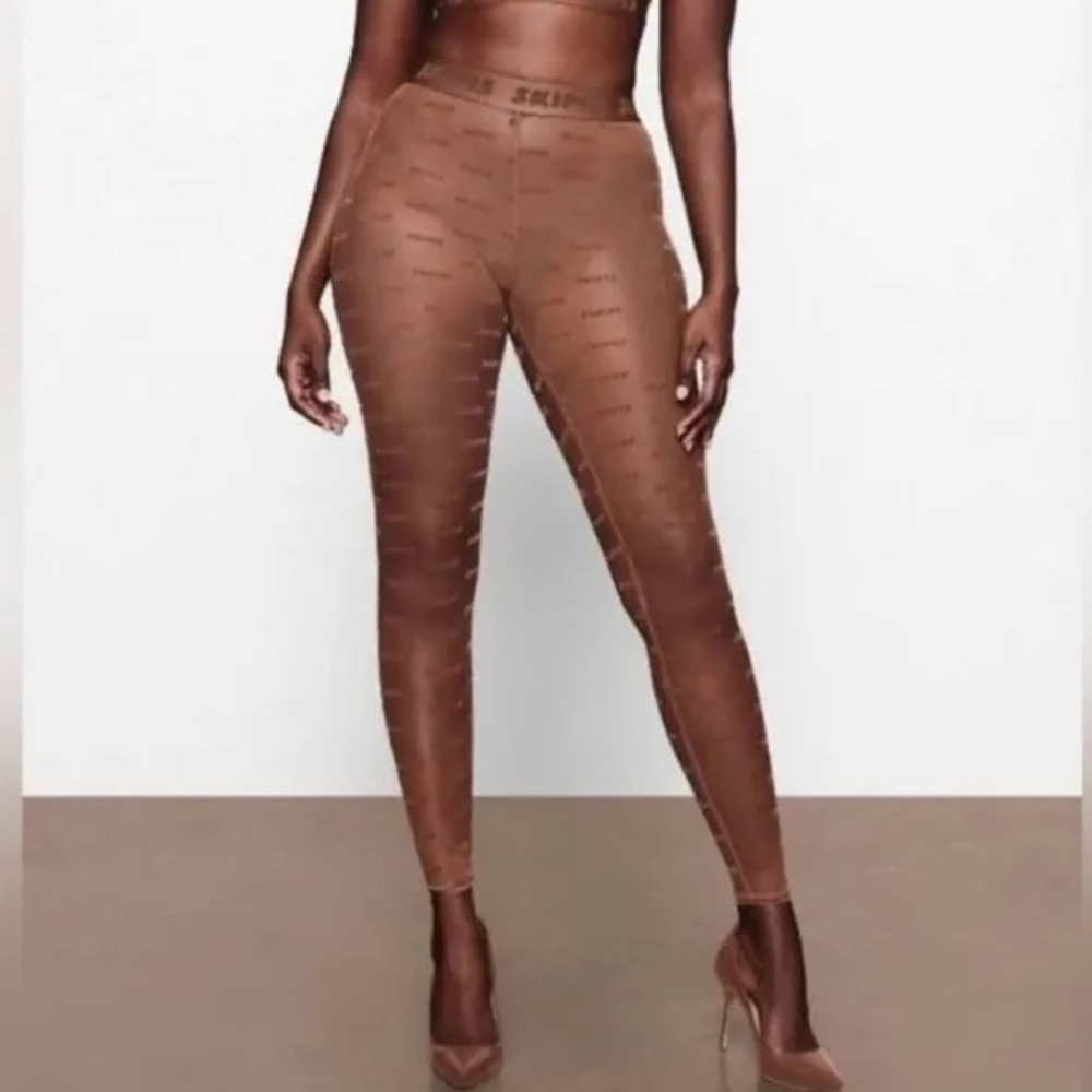 NWT Skims Mesh After Hours Sheer Logo Leggings in Jasper Size 4X
